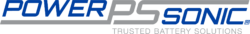 Power Sonic Logo with Tagline Blue Gray Transparent